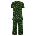 thumbnail image 5 of Dazajoo Womens Pajama Sets Cotton Sleepwear Tops with Capri Pants Summer Pjs 2 Piece St Patricks Day Lightweight Comdy Loungewear Home Suits,Multicolor,XL, 5 of 5