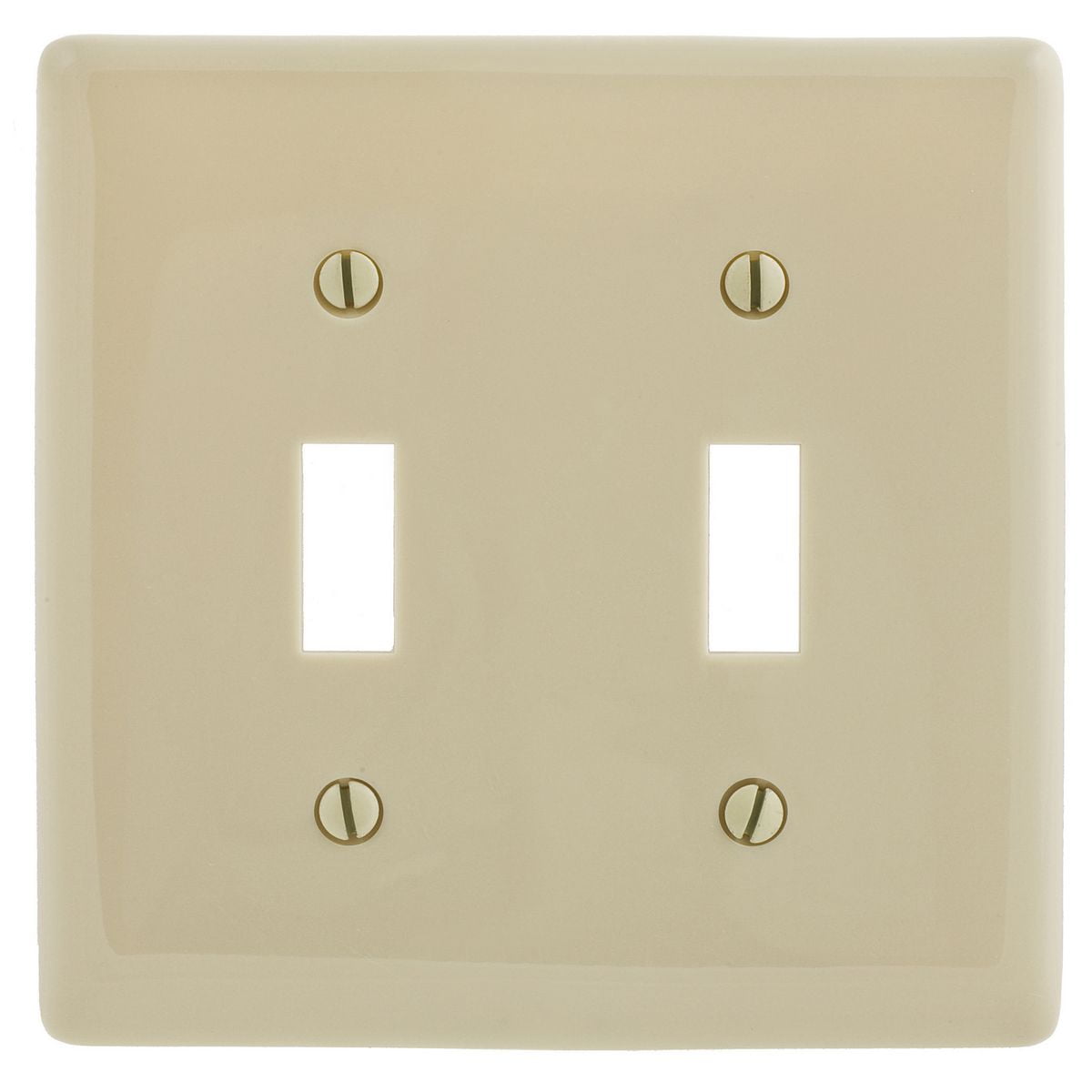 Hubbell Ivory 2G Unbreakable Mid-Size Toggle Switch Cover Nylon Wallplate NPJ2I 