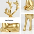 thumbnail image 4 of 2 Pack Christmas Reindeer Figurines Deer Statues Elk Sculpture Deer Ornaments for Living Figurine Statues TV Cabinet Home Office Christmas Decoration (Golden), 4 of 14