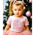 thumbnail image 3 of Holly Jolly Cutie Shirt for Girls Festive Christmas Graphic Tee for Kids Pink Shirt 2T, 3 of 5