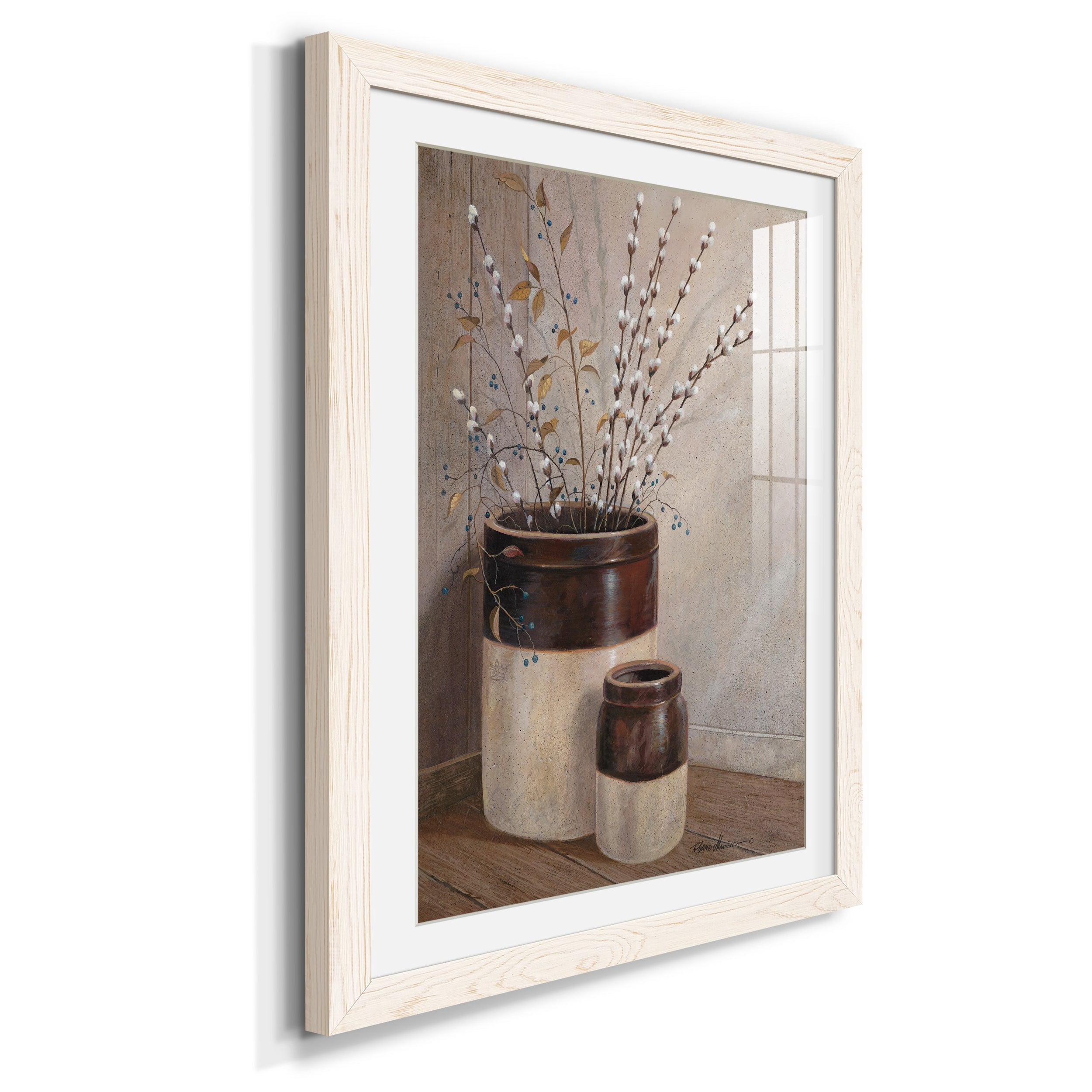 Pussywillows & Spring - Premium Framed Print - Distressed Barnwood Frame - Ready to Hang