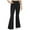Black, variant on qolati Women's High Waist Yoga Pants Y2k Elastic Waist Flare Leg Palazzo Trousers Stretch Bell Bottom Slim-Fit Hippies Pants