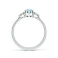 thumbnail image 2 of ANGARA Natural Oval Aquamarine and Diamond Three Stone Engagement Ring in 925 Sterling Silver for Women (Size-7x5mm) | March Birthstone, Anniversary, Jewelry Gift for Women | Natural Aquamarine Ring, 2 of 9