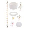 thumbnail image 1 of KLKCMS Ensemble d'Accessoires de Tasse Porte-Clés Mignons Breloques pour Activités Extérieures Sac à Main de Voyage Blanc, 1 of 9