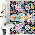 thumbnail image 4 of Cute Colorful Flower Shower Curtains - Bath Shower Curtain Set with 12 Hooks for Adults Kids Bathroom Decor Accessories, 4 of 7