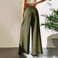 thumbnail image 5 of Costeam Womens Chiffon High Waist Wide Leg Pants Full Inner Lining Side Slip Pockets Full Length Lightweight Flowy Loose Straight Casual Dress Trousers, 5 of 7