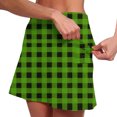 thumbnail image 4 of Lenpel Skorts for Women Plaid High Waisted Pull on Printed Tennis Sports Skirt Shorts Athletic Workout Skorts with Pockets, 4 of 6
