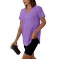 thumbnail image 5 of yillto Workout Tops for Women Short Sleeve V Neck Lightweight Breathable Gym Shirts Running Loose Tees, 5 of 7
