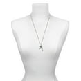 thumbnail image 3 of Delight Jewelry Silvertone Scroll Ribbon with Black Crystal Silvertone Believe Faith Prayer Hope Bar Charm Necklace, 23", 3 of 4