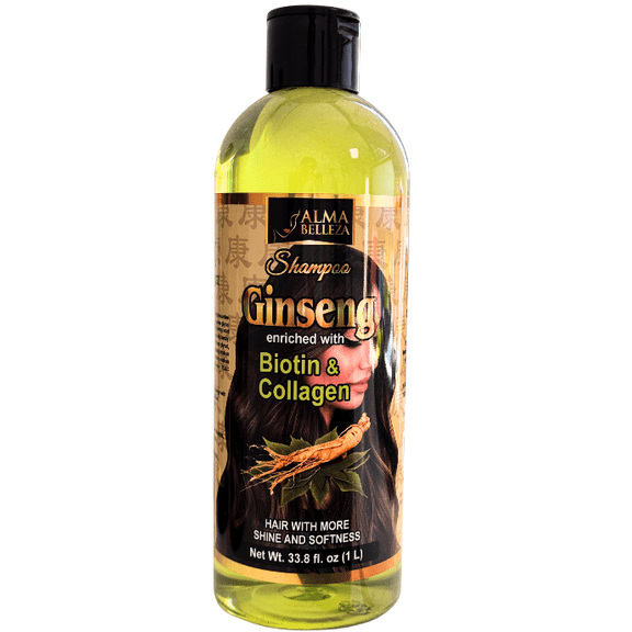 Ginseng Shampoo 33.8 fl. (1 L)| Enriched with Biotin and Collagen