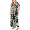 thumbnail image 2 of INC Womens Plus Paisley Smocked Maxi Dress Black 1X, 2 of 3