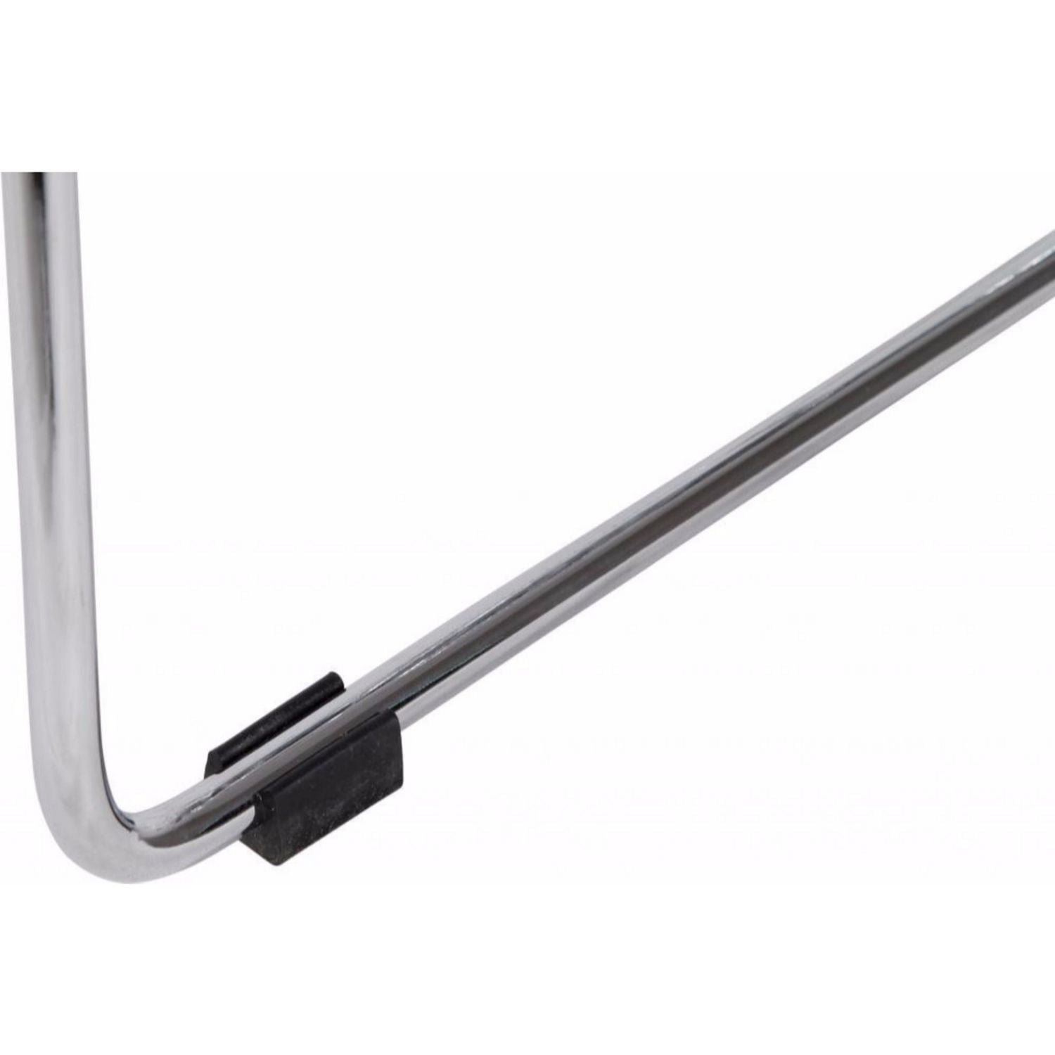 Nicer Furniture with Leatherette Pu Pad Chromed Steel Side Black Chairs