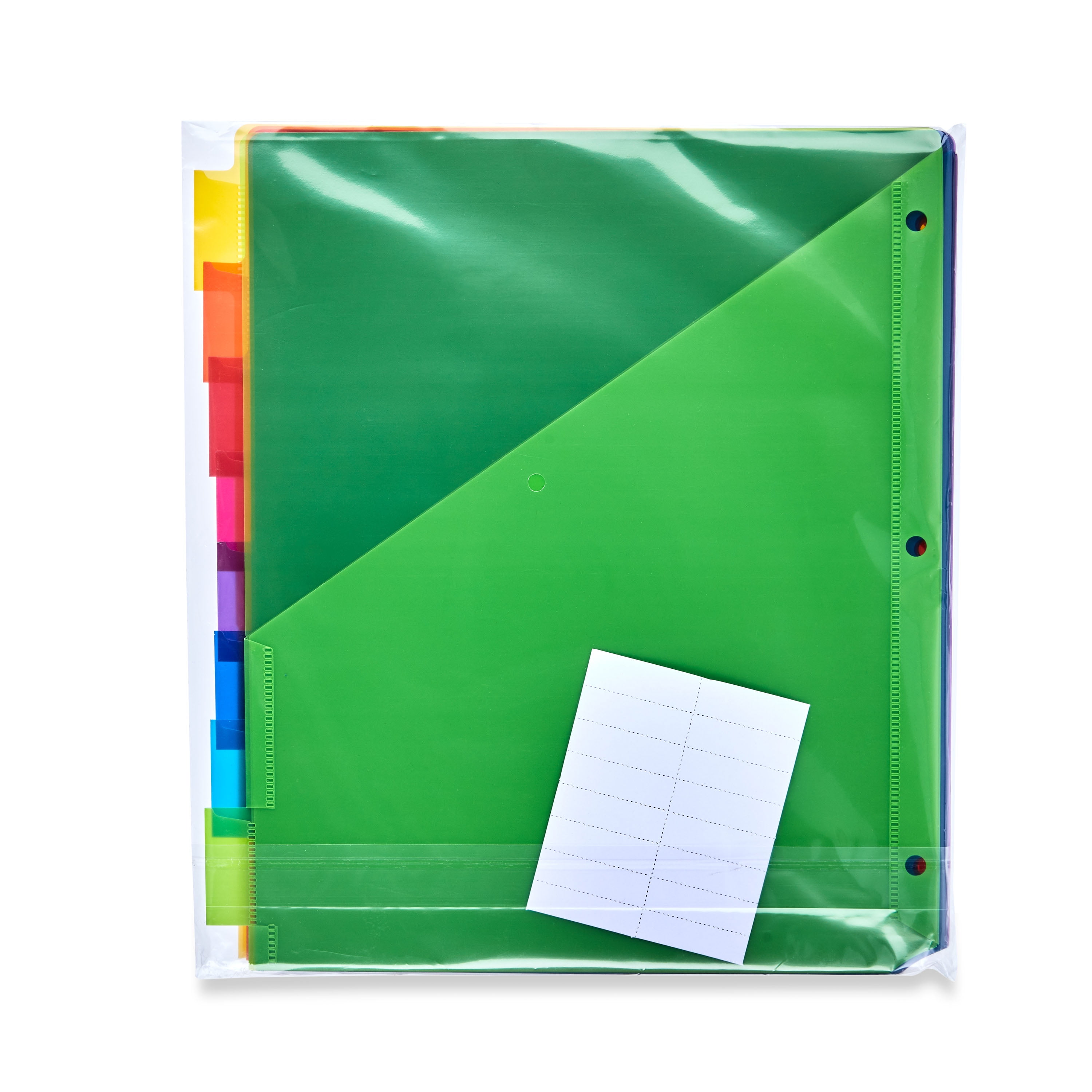 Pen+Gear 8-Tab Insert Dividers with Pockets, Assorted Colors, Letter Size