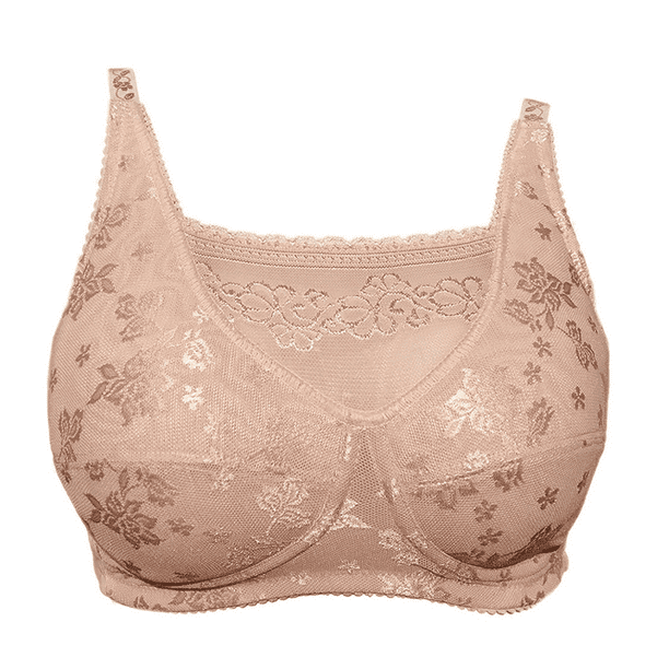 BIMEI Mastectomy Bra with Pockets for Breast Prosthesis Women Wirefree  Everyday Bra plus size 8103,Pink, 48B 
