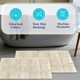 thumbnail image 3 of BNM Non-Slip Washable Bath Rug Set, 20" x 30", 24" x 36", Ivory, 3 of 8