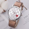 thumbnail image 2 of Reloj de cuarzo con diseño de esfera a la moda, correa de PU, reloj de pulsera informal para mujer, color marrón, 2 of 2