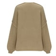 thumbnail image 5 of Women's Cardigans Long Sleeve Chunky Knit Solid Color Loose Coats Casual Open Front Casual Lantern Sweaters (Khaki M), 5 of 6