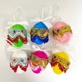 thumbnail image 6 of 6pcs Easter Egg Hanging Ornament Colorful Painted Easter Egg Home Wall Tree Hanging BasketFillers Wall Decoration Tassel Ornament Party Supplies, 6 of 9