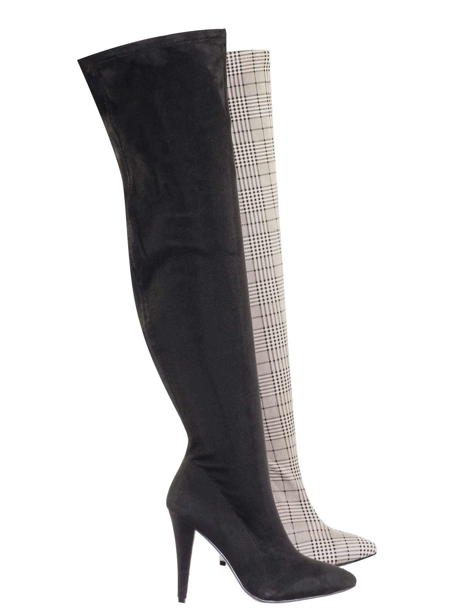 Details about   LADIES ANNE MICHELLE F50561 POINTED TOE LACE SMART OVER THE KNEE HIGH HEEL BOOTS