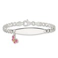 thumbnail image 4 of Auriga Fine Jewelry 925 Sterling Silver Polished and Enameled Butterfly ID Bracelet 6inch for Women, 4 of 7