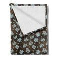 thumbnail image 2 of Brown and Blue Soft Flannel Fleece Blanket, Flowers with Vertical Dotted Lines Abstract Floral Arrangement Art, Cozy Plush for Indoor and Outdoor Use, 60" x 80", Bluegrey White Brown, by Ambesonne, 2 of 5