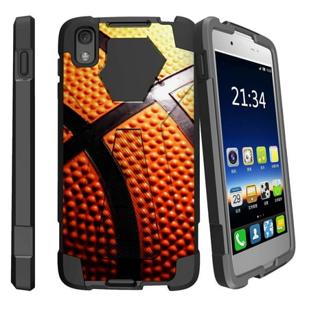 Alcatel One Touch Idol 4 and Nitro 49 Shock Fusion Heavy Duty Dual Layer Kickstand Case -  Close Up