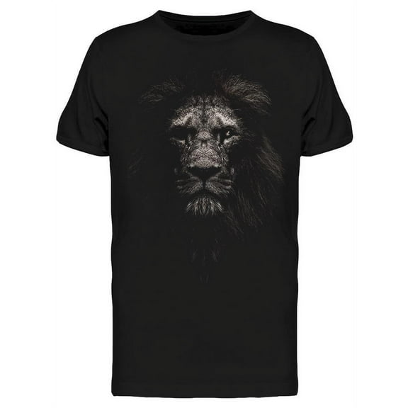 Lion's Face, Dark T-Shirt Men -Image by Shutterstock, Male x-Large