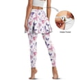 thumbnail image 3 of POLERO Women's Purple Pink Butterfly White Skirted Leggings Athletic Office Skirt with Leggings Fall Winter Yoga Tennis Skirt with Pockets Butt Lifting Full Length Running Lounge Pants, 3 of 7