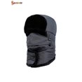 thumbnail image 2 of Spencer Men Women Winter Trapper Trooper Hat, Faux Fur Ear Flaps Ski Hat Ushanka Hunting Hat with Windproof Mask for Outdoor Skiing Sport "Dark Gray", 2 of 7