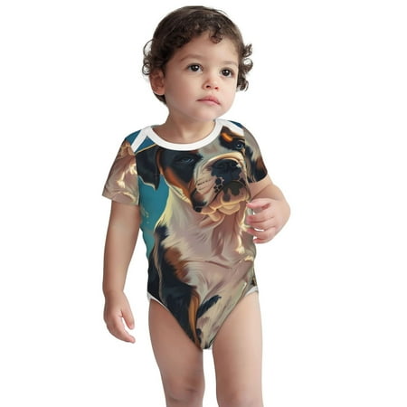 

Kdxio Colorful Sky Puppy Pattern Unisex Baby Cotton Short Sleeve Bodysuits-2 Years