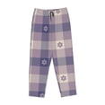 thumbnail image 4 of Daiia Purple Floral Gingham Check Plaid Women's Sleep Pant with Pockets and Drawstring,Pajama Pants-X-Large, 4 of 9
