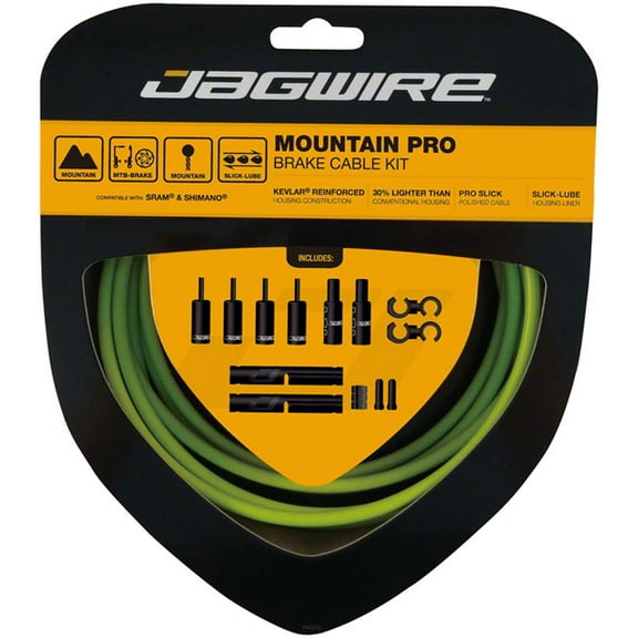 Jagwire Pro Brake Cable Kit Mountain SRAM Shimano Pre-stretched Green