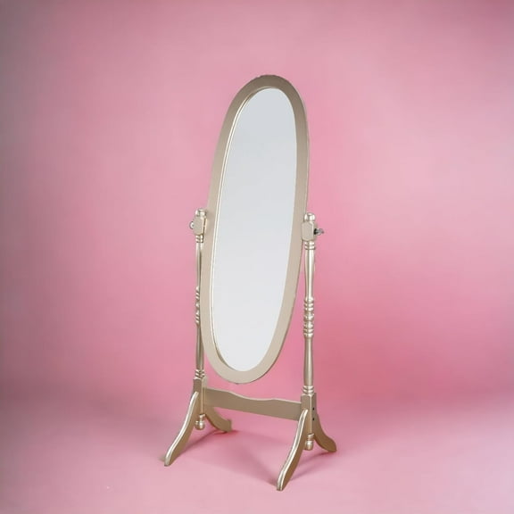 Full Length Mirror with Stand, Vintage Wood Cheval Mirror, Adjustable Freestanding Floor Mirror (Gold)