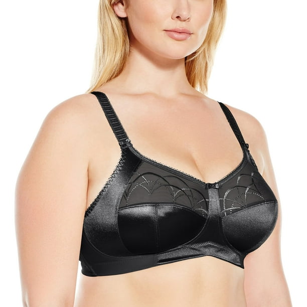 Elomi Womens Cate Wirefree Soft Cup Bra, 48B, Black 