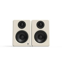 Kanto YU2 Powered Desktop Computer Speakers | 3" Drivers 3/4" Silk Dome Tweeter | 50 W RMS | Built-in USB DAC & AUX Input | Sub Out | Pair | Matte Cream