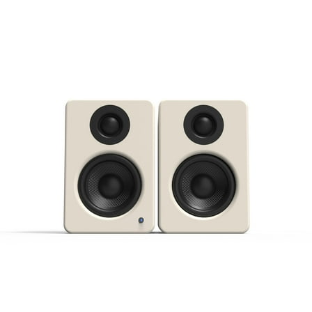 Kanto YU2 Powered Desktop Computer Speakers | 3" Drivers 3/4" Silk Dome Tweeter | 50 W RMS | Built-in USB DAC & AUX Input | Sub Out | Pair | Matte Cream