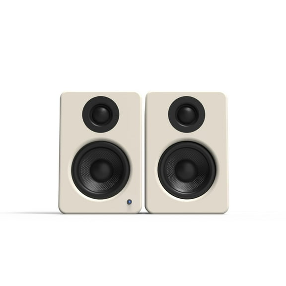 Kanto YU2 Powered Desktop Computer Speakers | 3" Drivers 3/4" Silk Dome Tweeter | 50 W RMS | Built-in USB DAC & AUX Input | Sub Out | Pair | Matte Cream