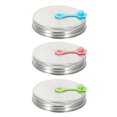 thumbnail image 1 of 3 Sets of Mason Jar Lids with Straw Hole Stainless Steel Straw Lids Straw Lid with Plugs, 1 of 3