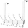 thumbnail image 1 of SKOLOO Over The Door Hook 5 Tri Hooks, Stainless Steel Heavy Duty Over Door Hook for Hanging Coats Clothes Towels, Over Door Hanger for Bathroom Bedroom, White, 1 of 3