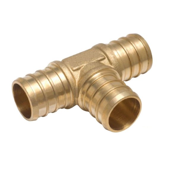 1/2 x 1/2 x 1/2 Inch (0.50x0.50x0.50) PEX Barbed Tee Connector Fitting Crimp Brass for PEX Pipe Tubing, No Lead