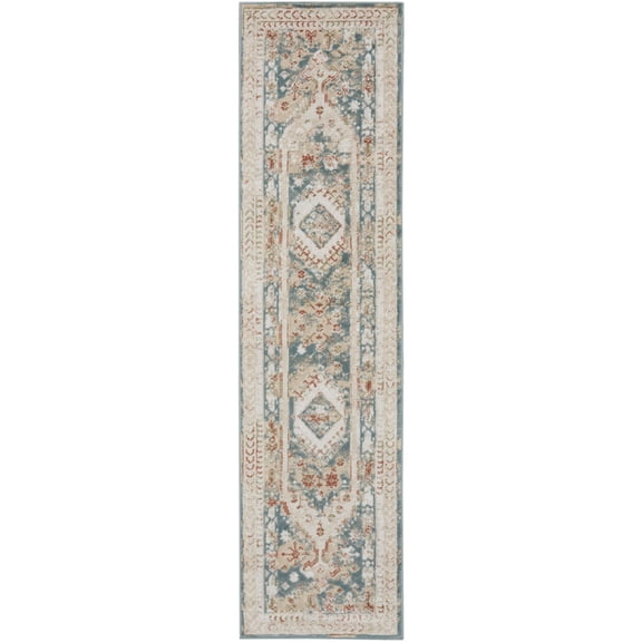 Nourison Thalia 2'2" x 8' Green/Ivory Bohemian Indoor Rug