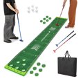 thumbnail image 1 of Gymax Golf Game Set 11 FT Putting Green Mat w/ 2 Adjustable Putters 6 Balls, 1 of 10
