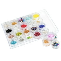 The Beadsmith Clear Organizer Box – 9.5” x 6.4” Storage Case with 24 Screw-Top Jars (1.5” x 0.8”)