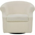 thumbnail image 2 of Fox Hill Trading Nikole Traditional Fabric Swivel Barrel Chair in Off White, 2 of 4
