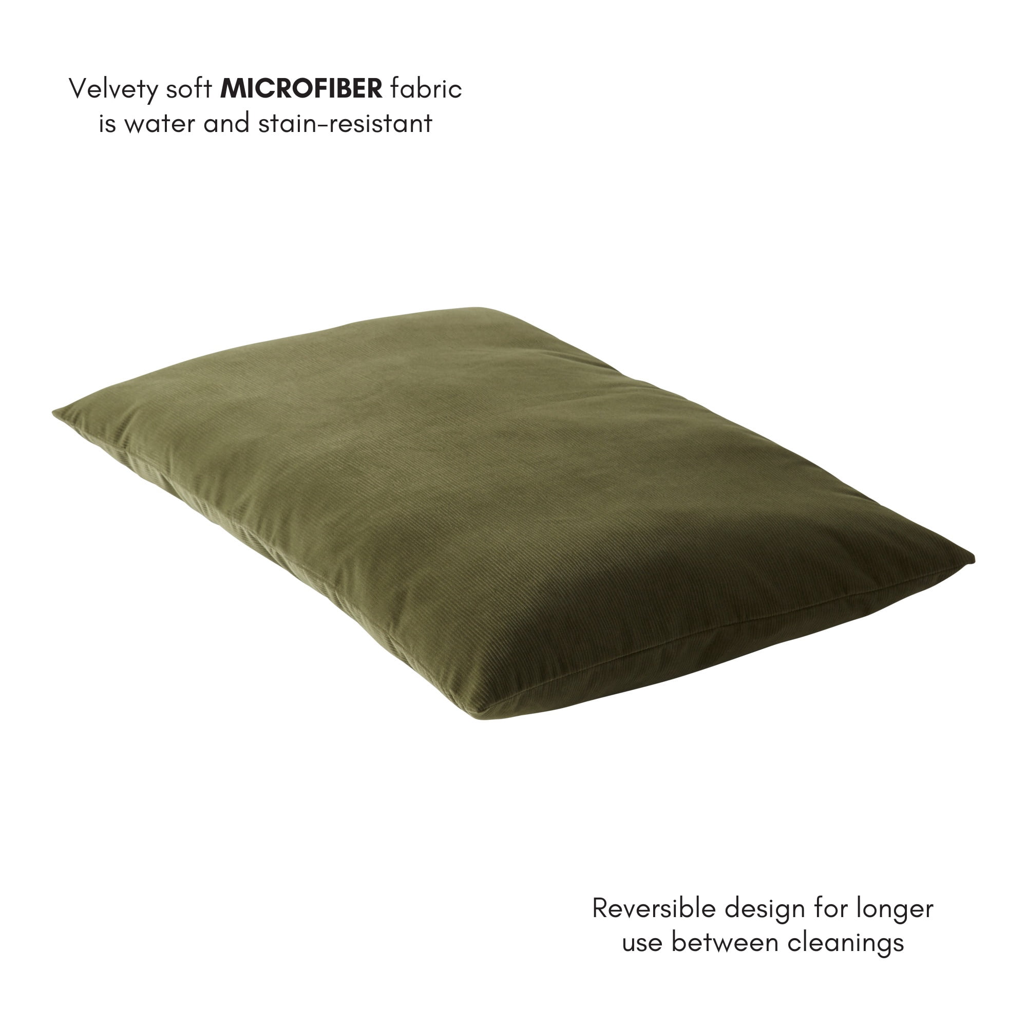 Happy Hounds Charlie Corduroy Reversible Throw Dog Bed, Large (48" x 36"), Sage Green