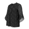 thumbnail image 6 of Black Women Shirts, Women'S 3/4 Sleeve Tops Casual Business Work Blouses Chiffon Shirts,Women Shirts XL, 6 of 9
