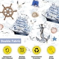 thumbnail image 3 of Nautical Shower Curtain Lighthouse Shower Curtain Set Sailboat Anchor Bathroom Curtain Navy Blue Fabric Shower Curtain with 12 Hooks 72x72 Inches, 3 of 6