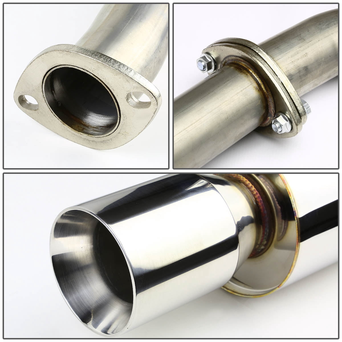 DNA Motoring CBE-MM90-NRT For 1990 to 1998 Mazda Miata MX5 NA 1.6/1.8 Stainless Steel 3.5" Rolled Muffler Tip Catback Exhaust System 91 92 93 94 95 96 97
