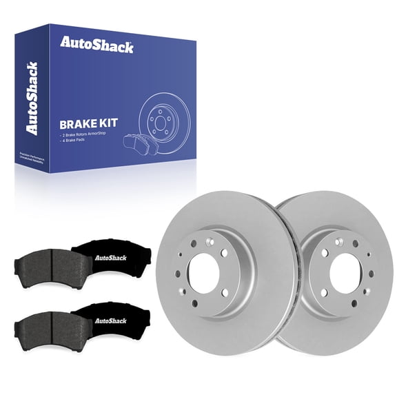 AutoShack Front Vented Coated Brake Rotors   Premium Ceramic Pads 6-PC Brake Kit Replacement for 2006-2012 Ford Fusion 2007-2012 Lincoln MKZ 2006-2011 Mercury Milan ArmorStop 11.76" (298.7 mm)