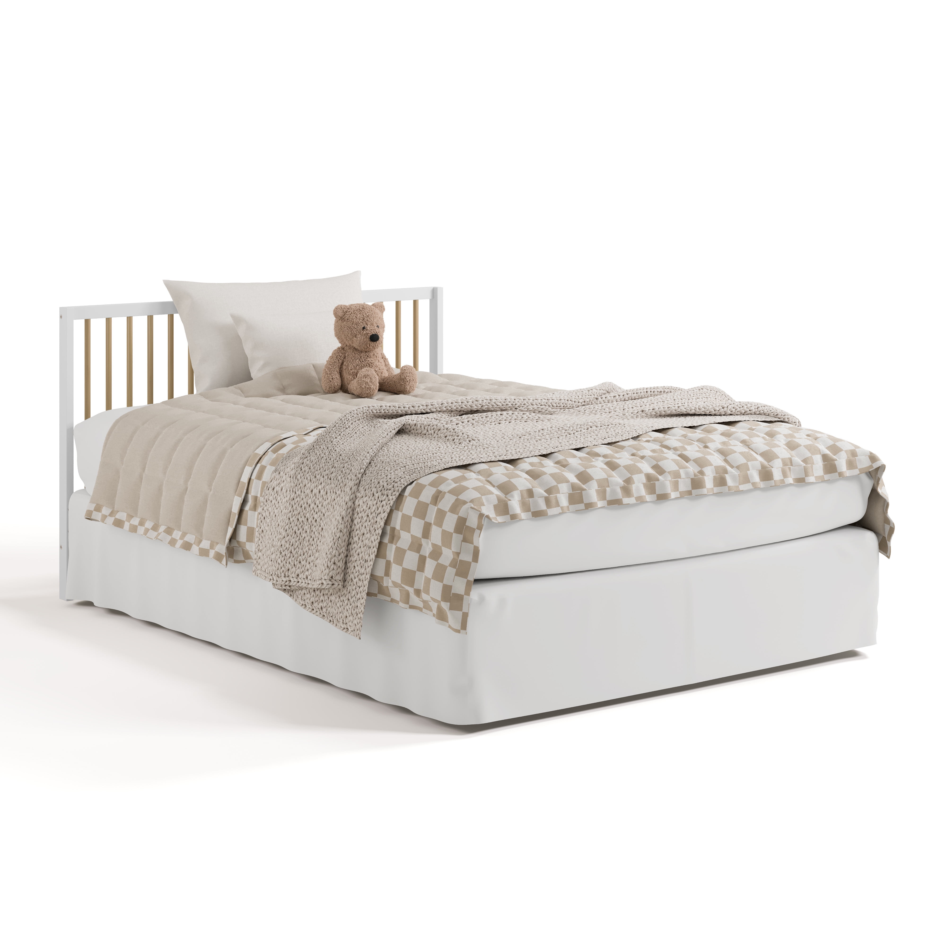 Graco Teddi 5-in-1 Convertible Baby Crib and Changer with Drawer, White with Driftwood